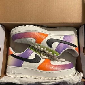 Nike Air Force 1 '07 "Summit White/Black/Bright Mandarin Size 10